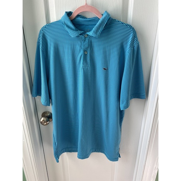 Vineyard Vines Mens Performance Polos Short Sleeve Whale Logo Lot of 2 - Picture 2 of 5